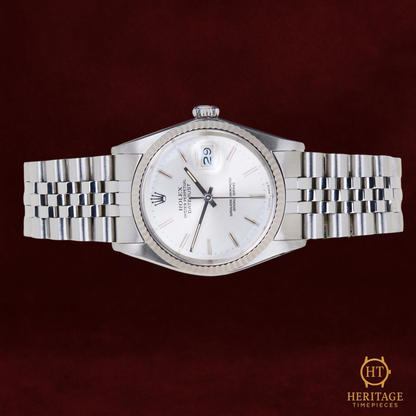 Rolex Datejust 36 ‘Silver Linen Dial – White Gold Fluted Bezel’ - Reference 16014 (1988)