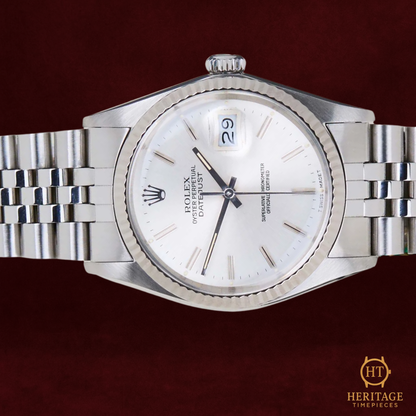 Rolex Datejust 36 ‘Silver Linen Dial – White Gold Fluted Bezel’ - Reference 16014 (1988)