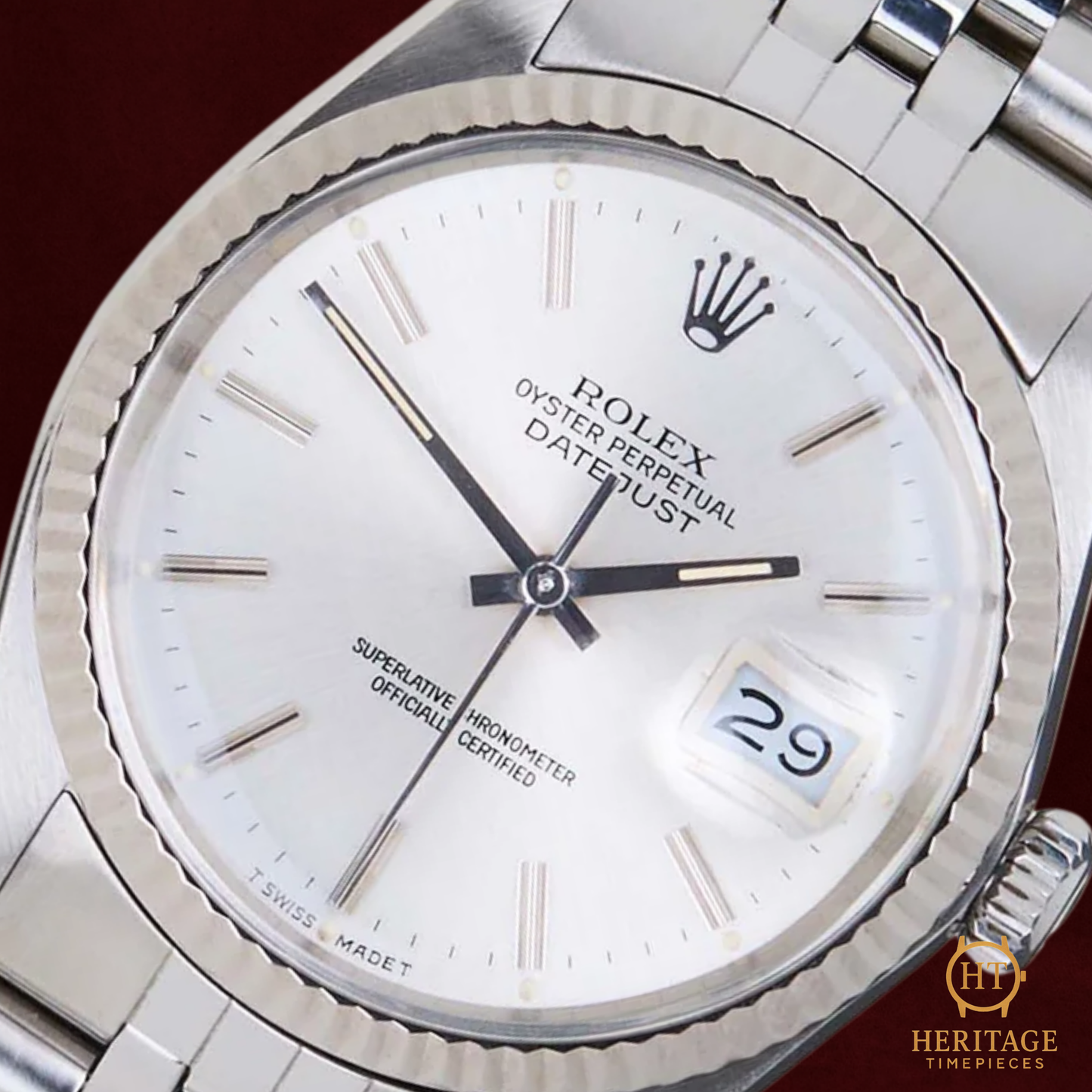 Rolex Datejust 36 ‘Silver Linen Dial – White Gold Fluted Bezel’ - Reference 16014 (1988)