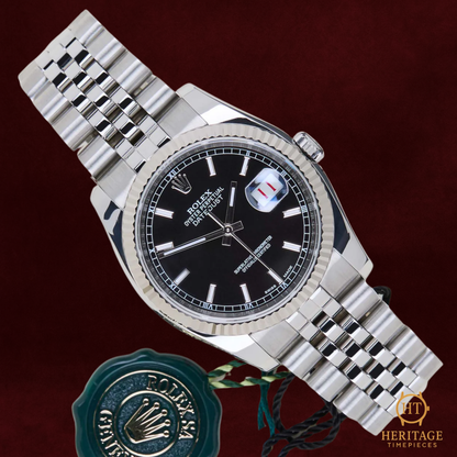 Rolex Datejust 36  'Black Dial “Roulette Date” Jubilee' – Reference 116234 (March 2018) ST