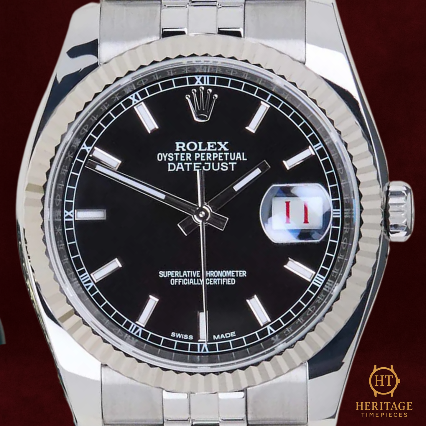 Rolex Datejust 36  'Black Dial “Roulette Date” Jubilee' – Reference 116234 (March 2018) ST