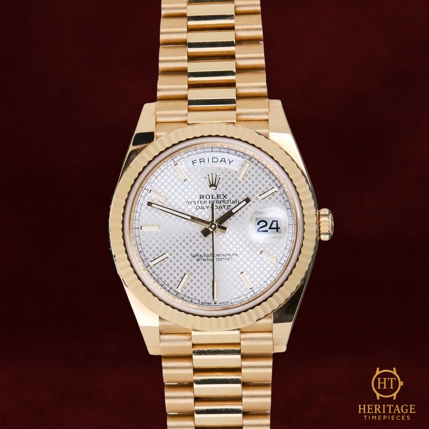 Rolex Day-Date 40 ‘Silver Diagonal Motif Dial’ - Reference 228238 (2022)