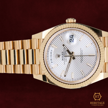 Rolex Day-Date 40 ‘Silver Diagonal Motif Dial’ - Reference 228238 (2022)