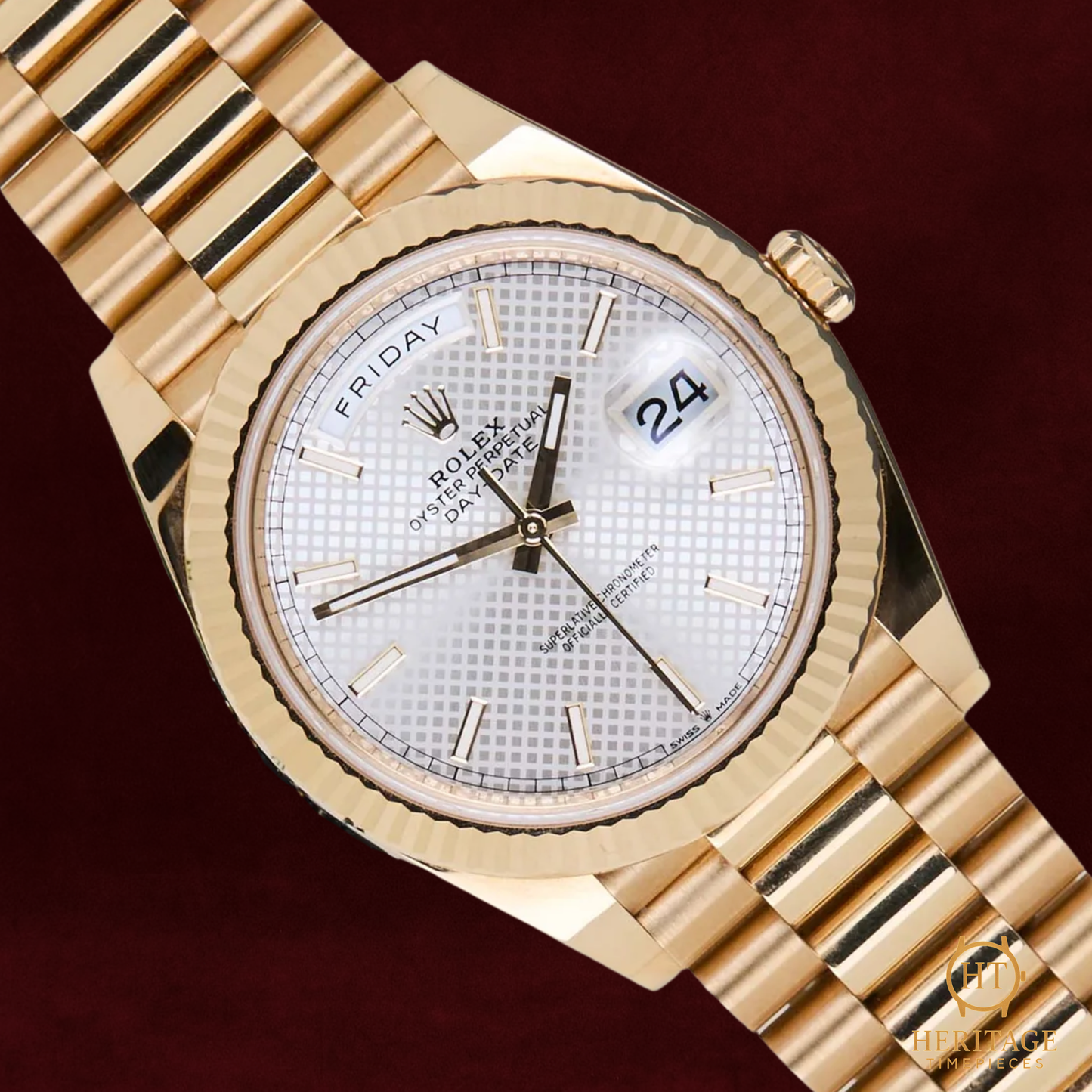 Rolex Day-Date 40 ‘Silver Diagonal Motif Dial’ - Reference 228238 (2022)