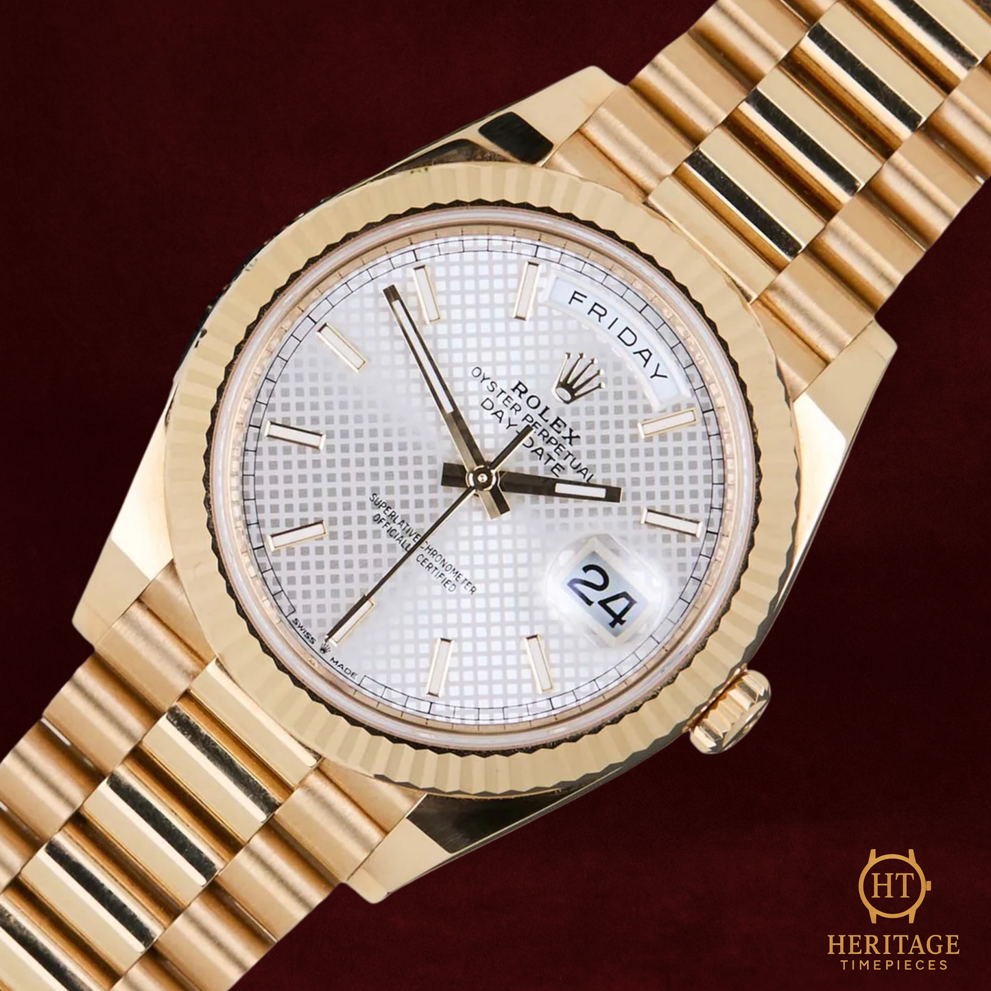 Rolex Day-Date 40 ‘Silver Diagonal Motif Dial’ - Reference 228238 (2022)