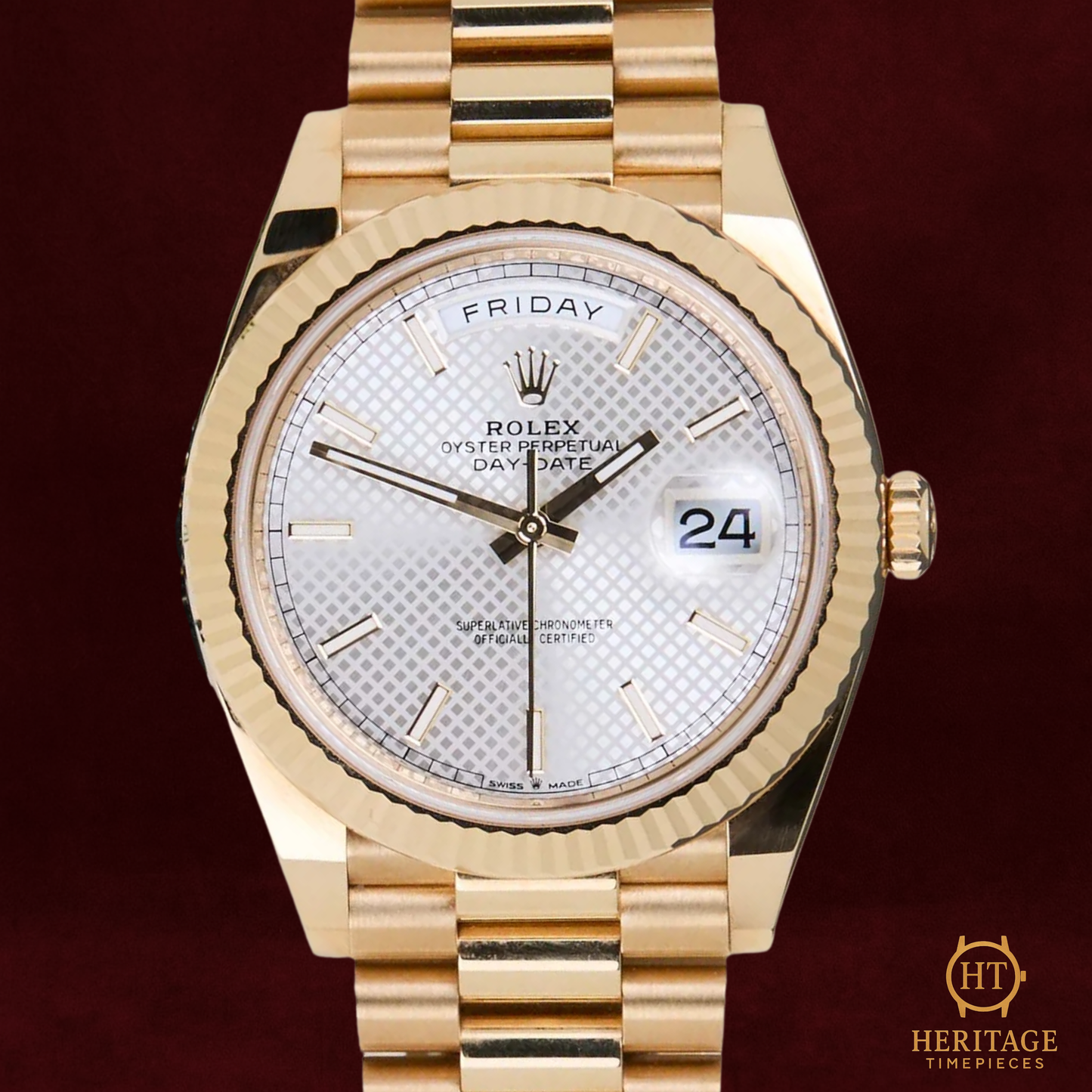 Rolex Day-Date 40 ‘Silver Diagonal Motif Dial’ - Reference 228238 (2022)