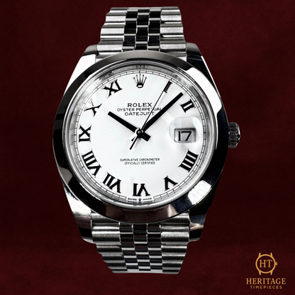Rolex Datejust 41 ‘White Roman Dial’ – Reference 126300 (2023)