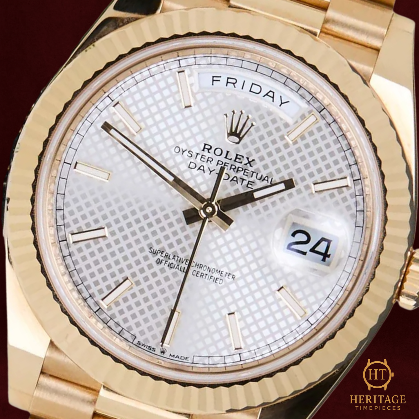 Rolex Day-Date 40 ‘Silver Diagonal Motif Dial’ - Reference 228238 (2022)