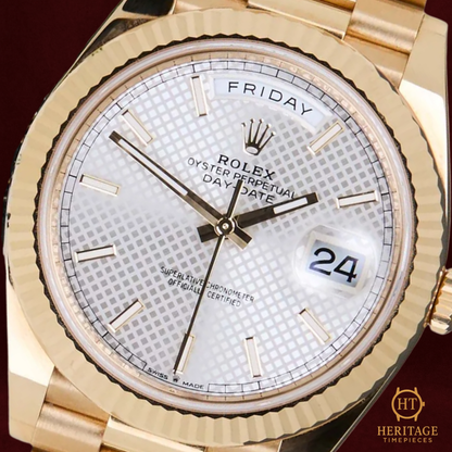 Rolex Day-Date 40 ‘Silver Diagonal Motif Dial’ - Reference 228238 (2022)