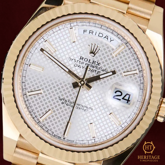 Rolex Day-Date 40 ‘Silver Diagonal Motif Dial’ - Reference 228238 (2022)