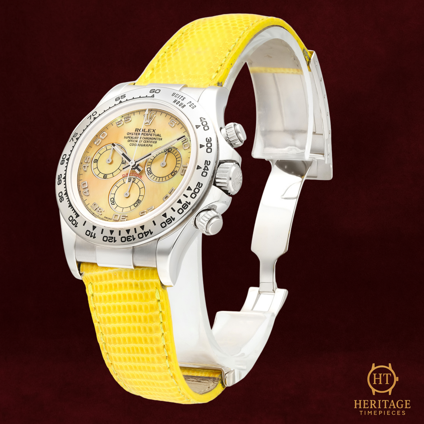 Rolex Cosmograph Daytona ‘White Gold – Mother of Pearl Yellow Dial’ – Reference 116519 (2005)