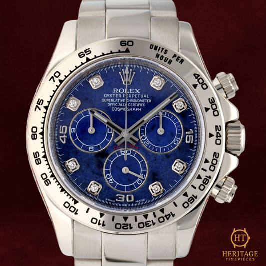 Rolex Cosmograph Daytona ‘White Gold – Sodalite Diamond Dial’ – Reference 116509 (2008 / Factory Revision 2022)
