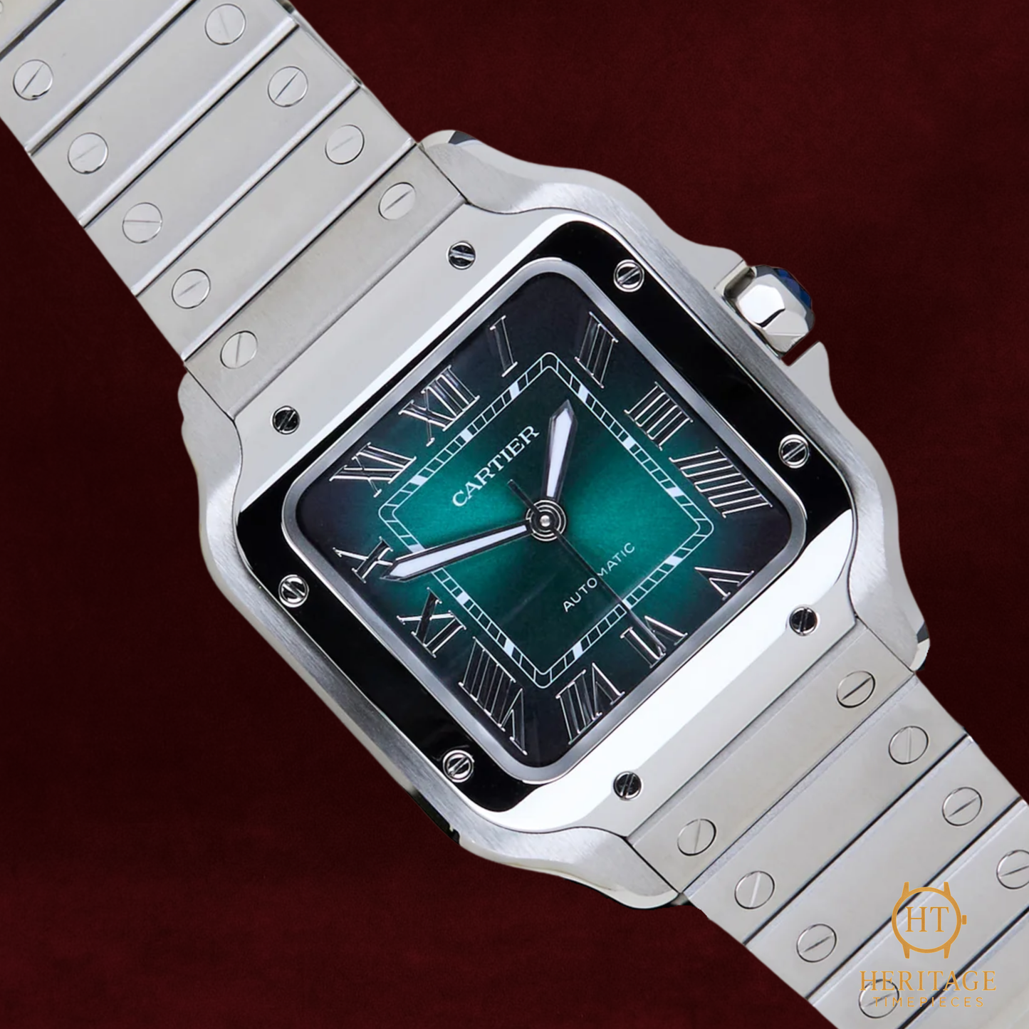 Cartier Santos de Cartier Medium 'Green Dial' - Reference WSSA0061 (2025)