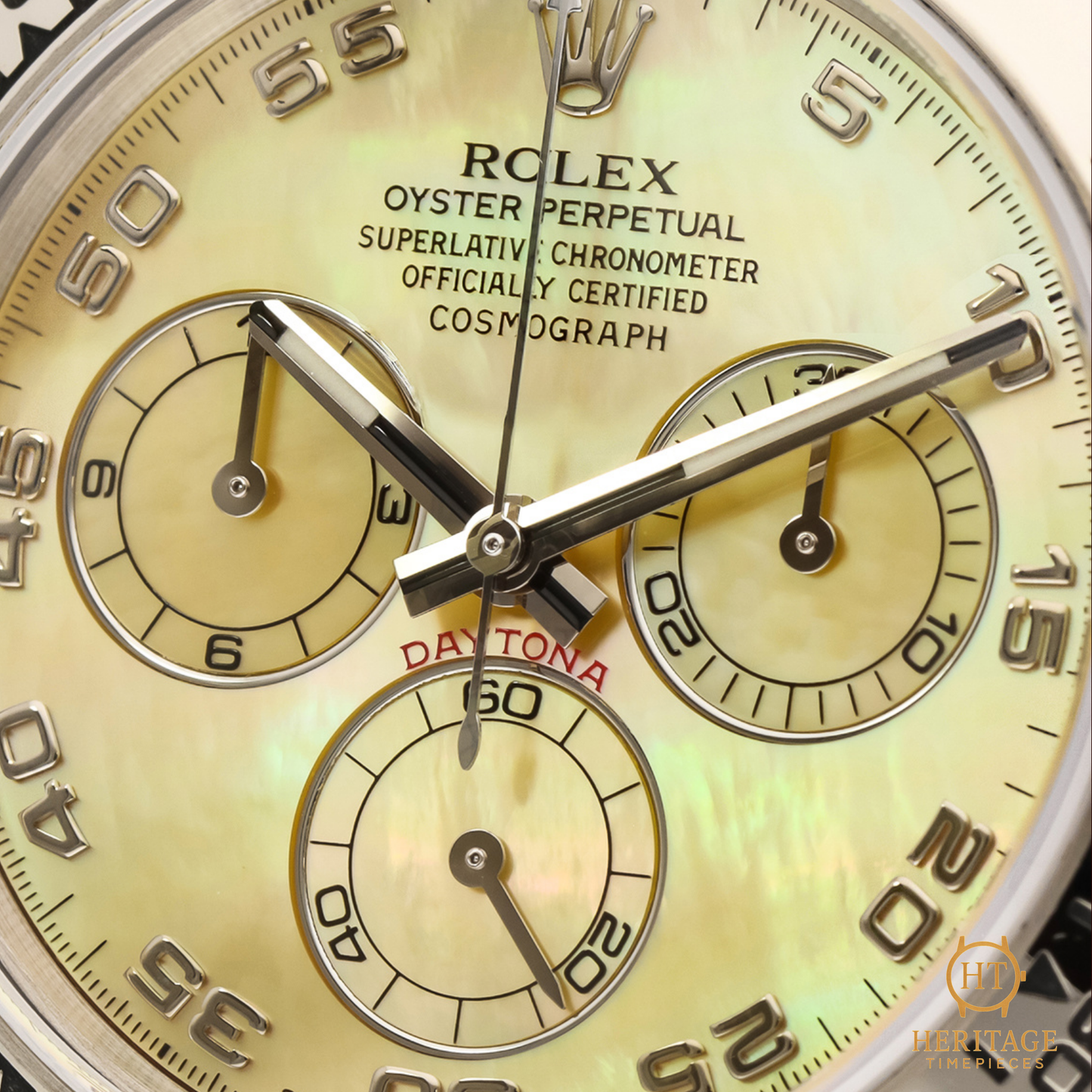 Rolex Cosmograph Daytona ‘White Gold – Mother of Pearl Yellow Dial’ – Reference 116519 (2005)