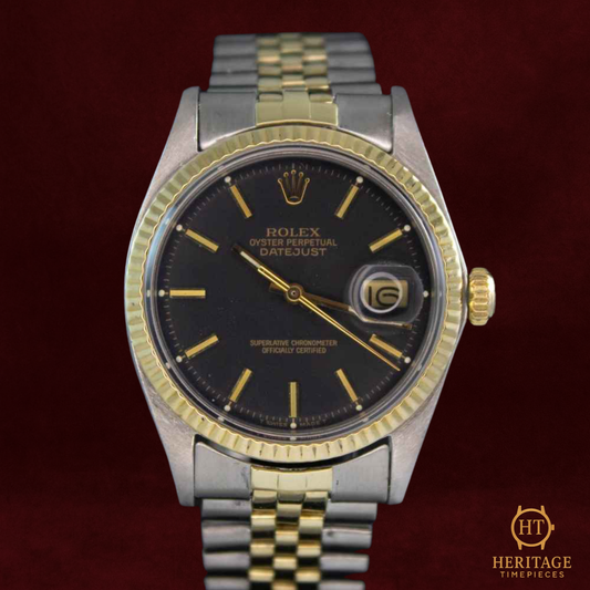 Rolex Datejust 36 ‘Black Dial – Steel & Yellow Gold’ – Reference 1601 (1968)