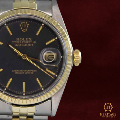 Rolex Datejust 36 ‘Black Dial – Steel & Yellow Gold’ – Reference 1601 (1968)