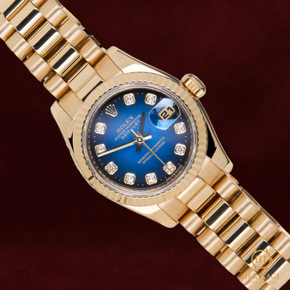 Rolex Datejust 26 ‘Blue Vignette Diamond Dial’ – Reference 179178 (2008)