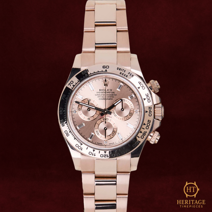 Rolex Cosmograph Daytona ‘Sundust Baguette Diamond Dial, Everose Gold’ – Reference 116505 (2019)
