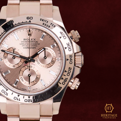 Rolex Cosmograph Daytona ‘Sundust Baguette Diamond Dial, Everose Gold’ – Reference 116505 (2019)
