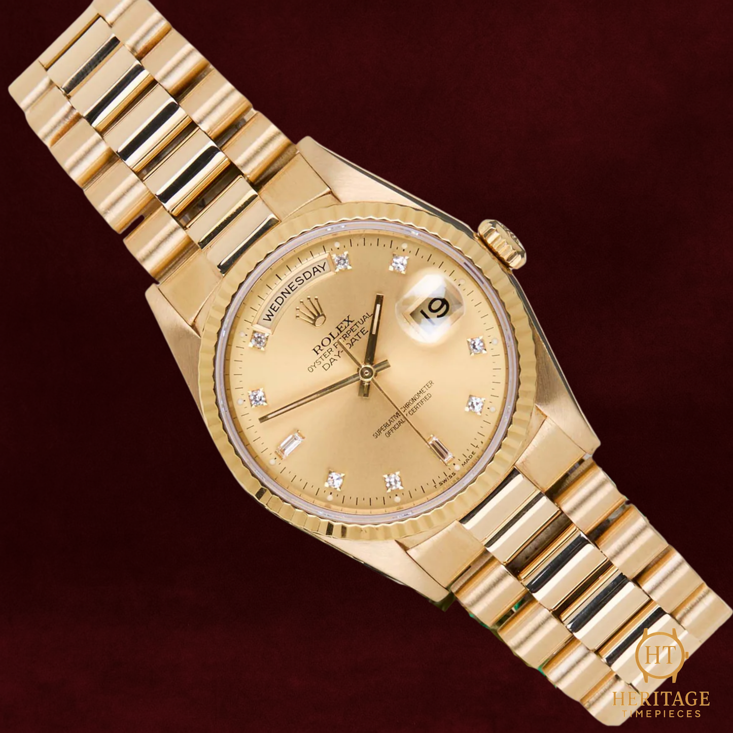 Rolex Day-Date 36 “Champagne Diamond Dial” – Reference 18238 (March 1996) ST