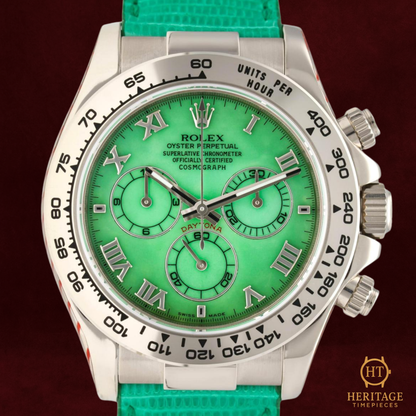 Rolex Cosmograph Daytona ‘White Gold – Beach Green Dial’ – Reference 116519 (2004 / Service 2022)
