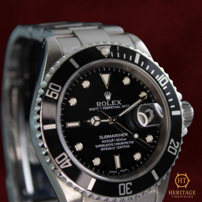 Rolex Submariner Date ‘Black Dial – Stainless Steel’ – Reference 16610 (2002)