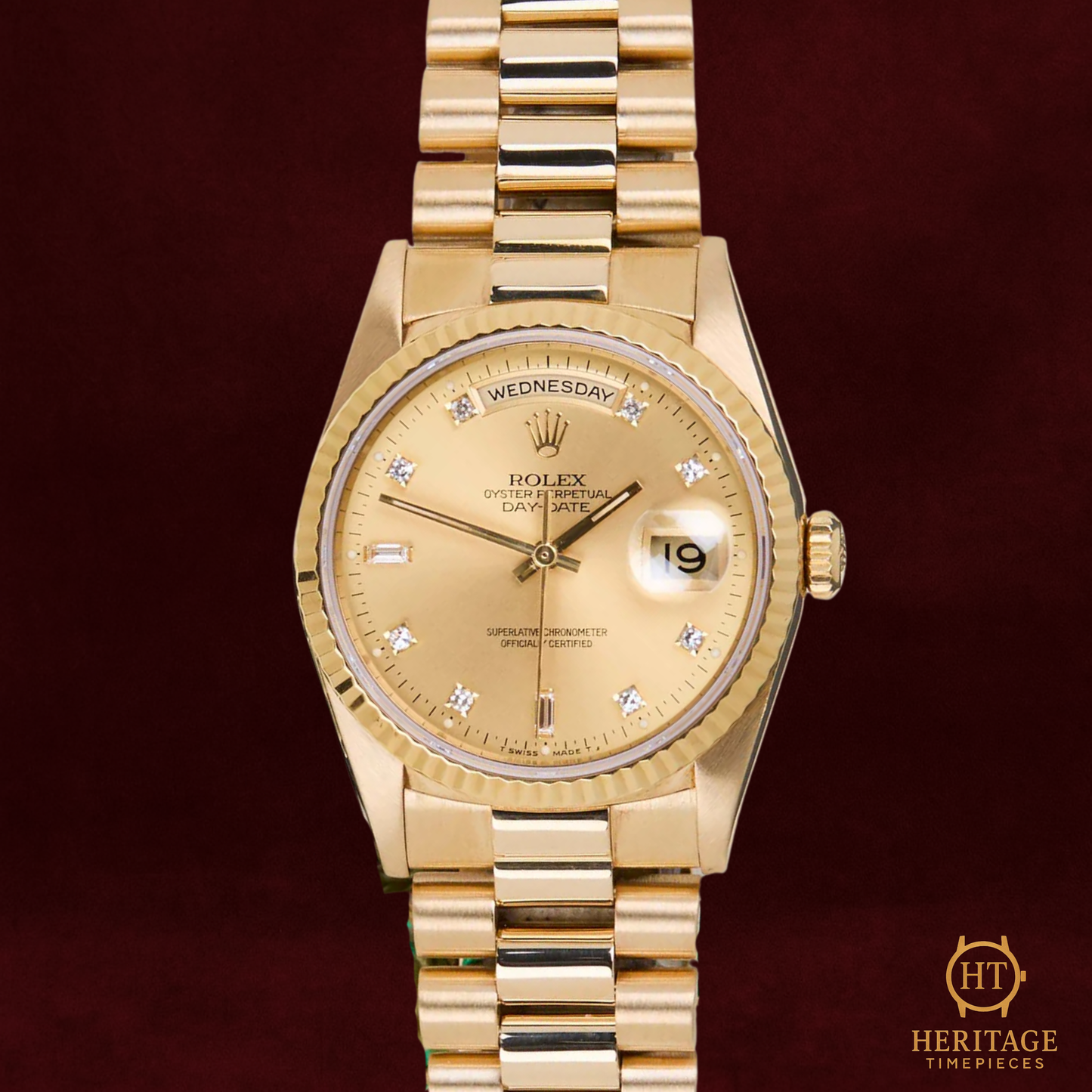 Rolex Day-Date 36 “Champagne Diamond Dial” – Reference 18238 (March 1996) ST