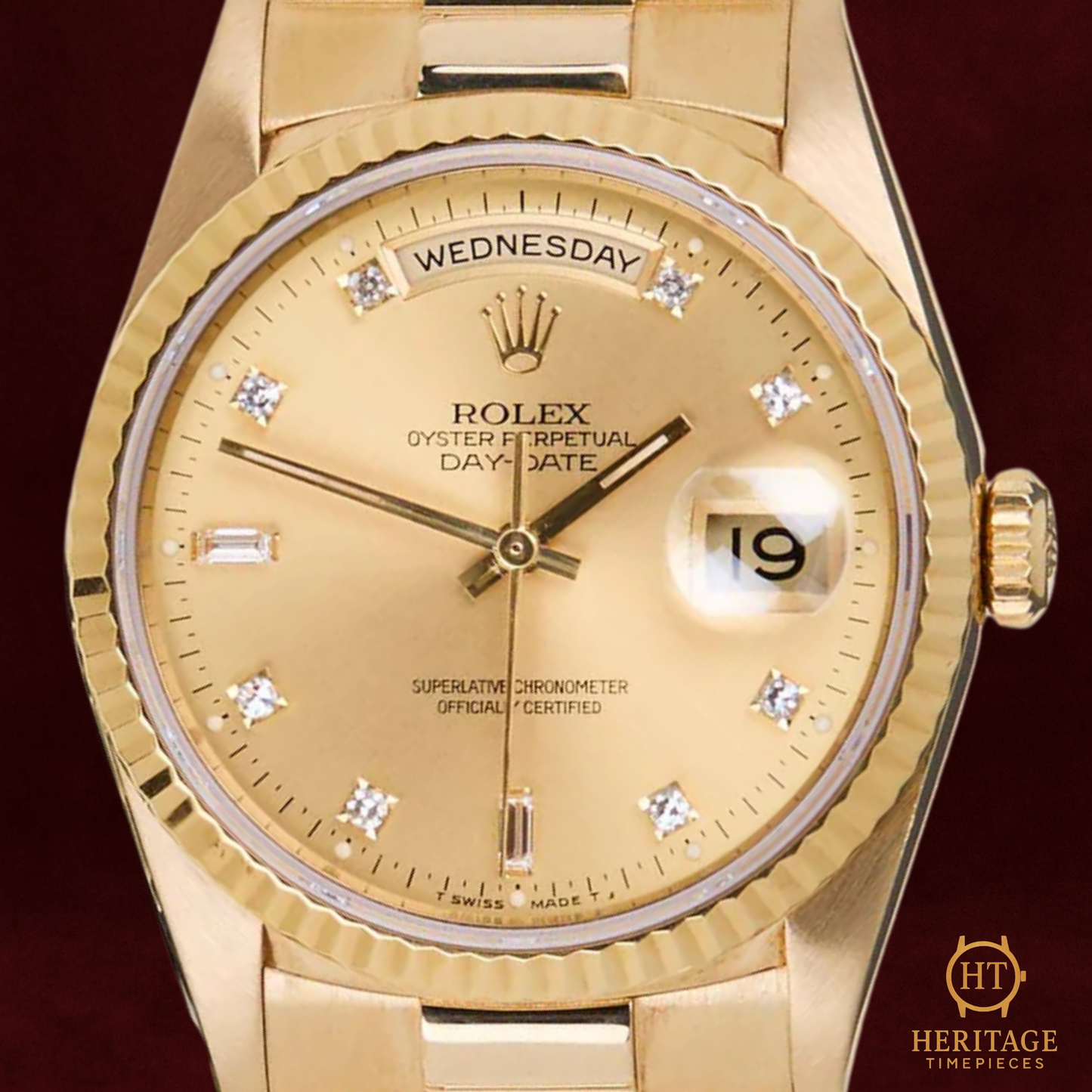 Rolex Day-Date 36 “Champagne Diamond Dial” – Reference 18238 (March 1996) ST