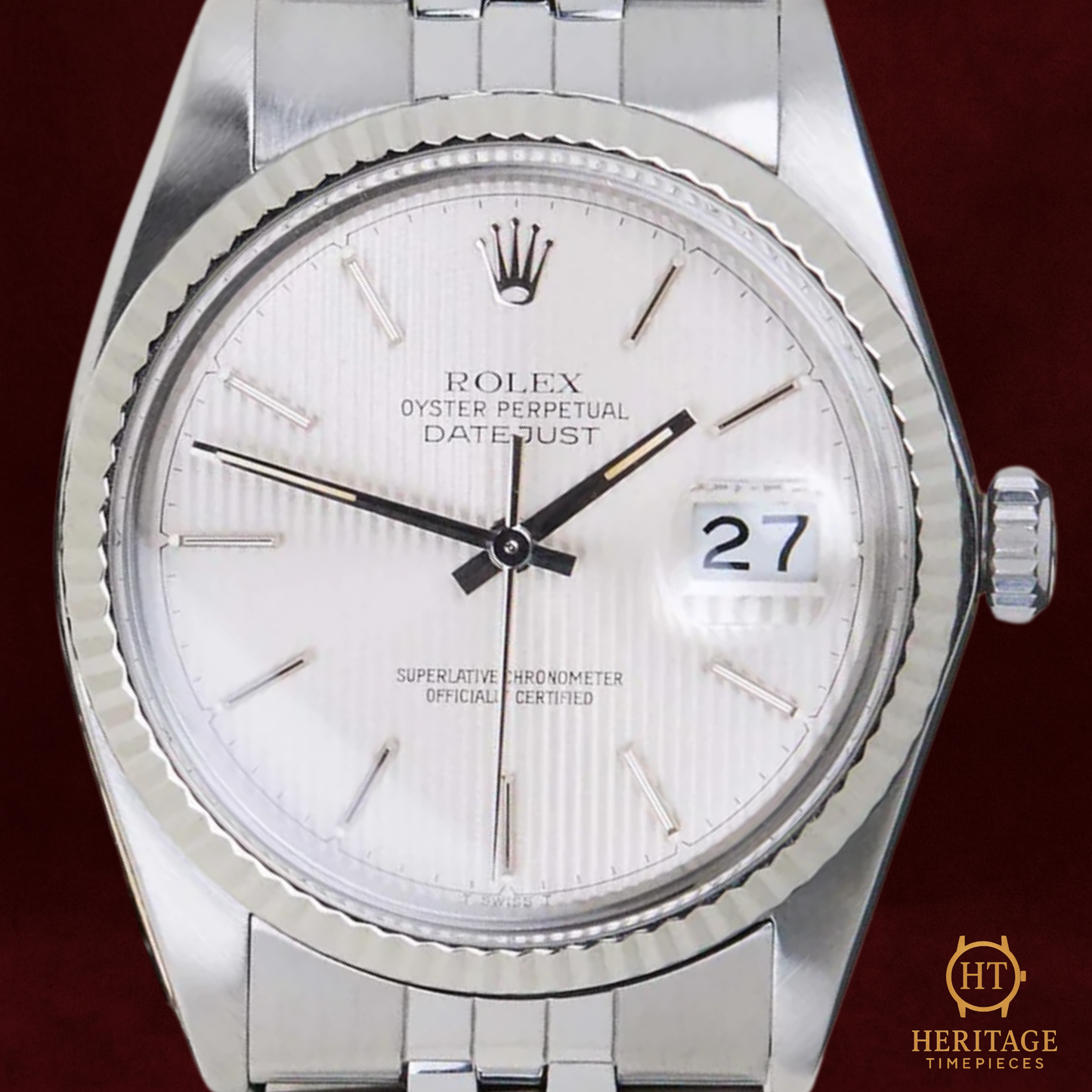 Rolex Datejust 36 ‘Silver Tapestry Dial – Jubilee’ – Reference 16014 (1983)