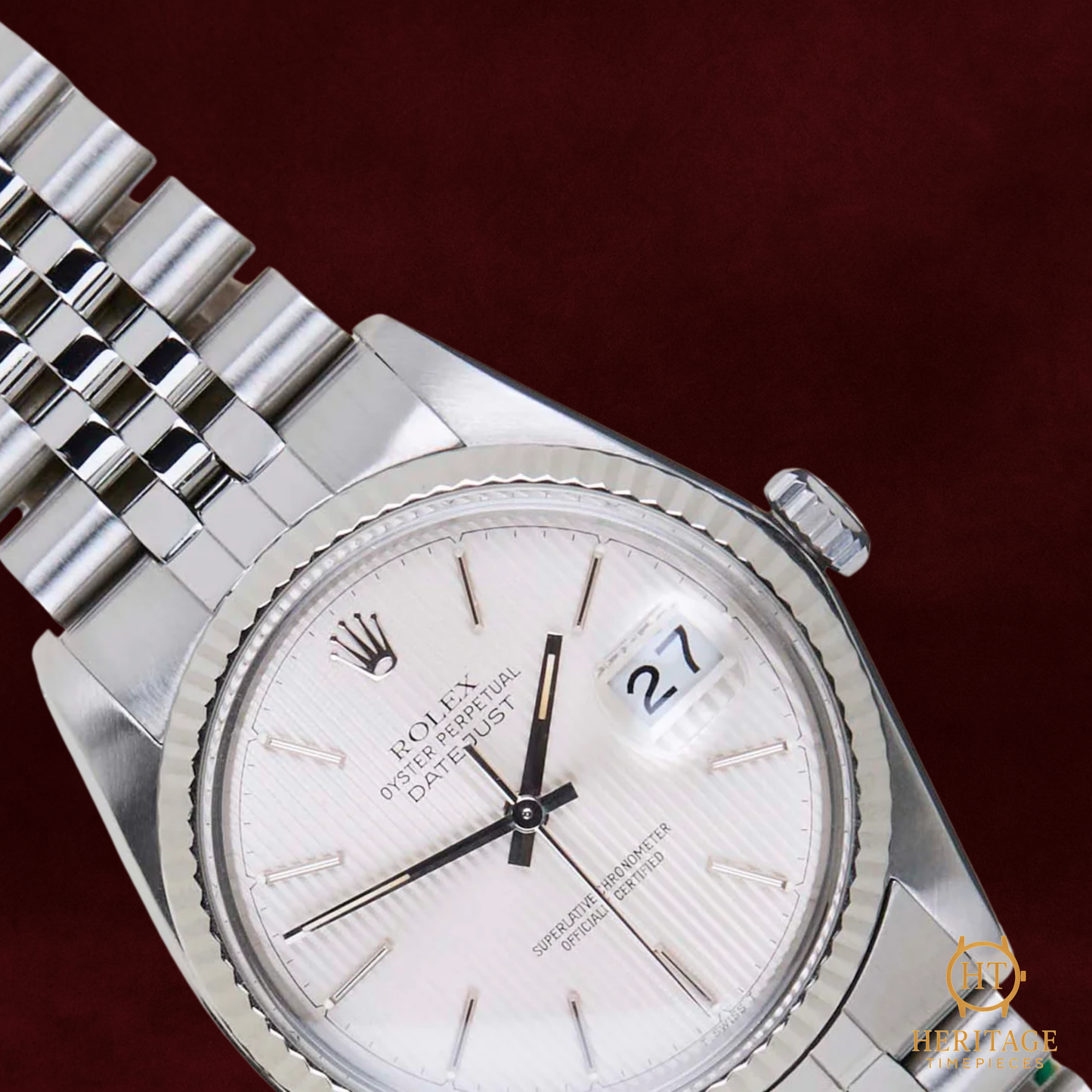 Rolex Datejust 36 ‘Silver Tapestry Dial – Jubilee’ – Reference 16014 (1983)