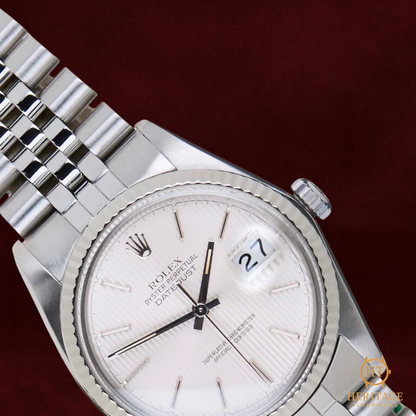 Rolex Datejust 36 ‘Silver Tapestry Dial – Jubilee’ – Reference 16014 (1983)