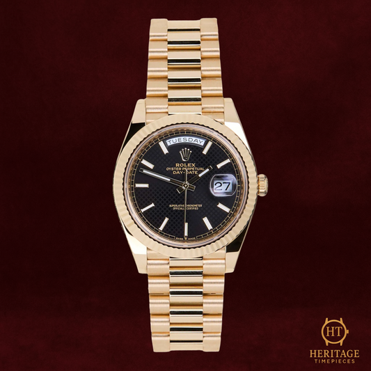 Rolex  Day-Date 40 'Bright Black Diagonal Motif Dial - President - Reference 228238 (2022)