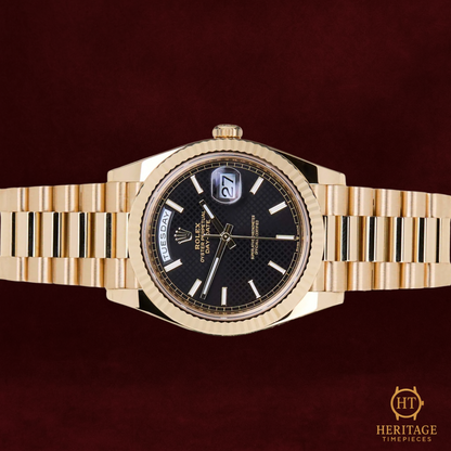 Rolex  Day-Date 40 'Bright Black Diagonal Motif Dial - President - Reference 228238 (2022)