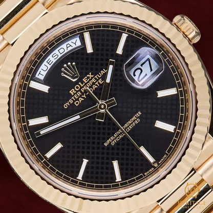 Rolex  Day-Date 40 'Bright Black Diagonal Motif Dial - President - Reference 228238 (2022)
