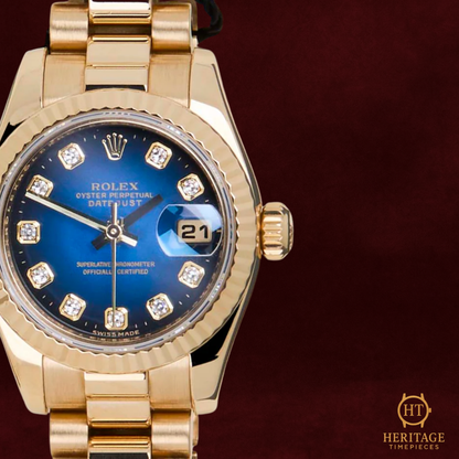 Rolex Datejust 26 ‘Blue Vignette Diamond Dial’ – Reference 179178 (2008)