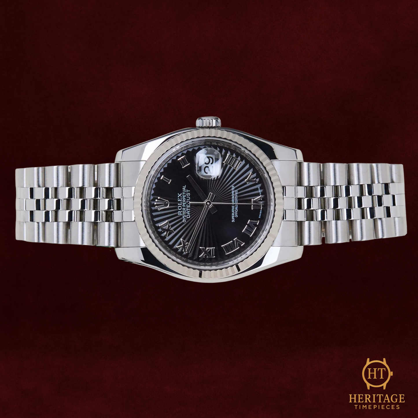 Rolex Datejust 36 'Black Sunburst Roman Dial – Jubilee' – Reference 116234 (2010)