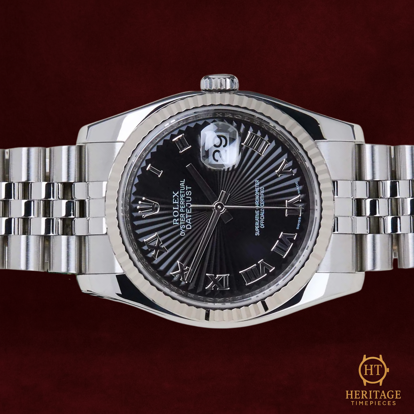 Rolex Datejust 36 'Black Sunburst Roman Dial – Jubilee' – Reference 116234 (2010)