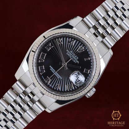 Rolex Datejust 36 'Black Sunburst Roman Dial – Jubilee' – Reference 116234 (2010)