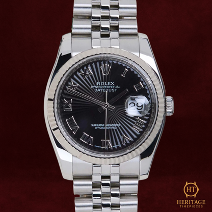 Rolex Datejust 36 'Black Sunburst Roman Dial – Jubilee' – Reference 116234 (2010)