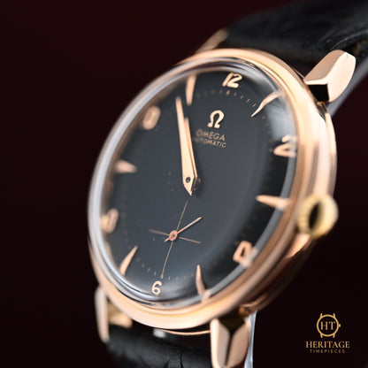 Omega “Honeycomb Dial” – Reference 2709 (c. 1954, Calibre 354 Automatic, 18 kt Rose Gold)